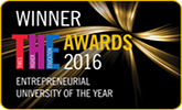 Logo for winning Entrepreneurial University of the Year at the Times Higher Education Awards 2016
