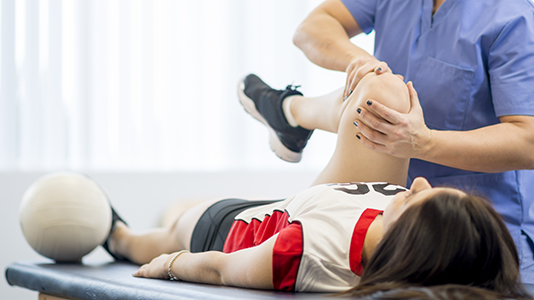 Sports Rehabilitation treatment on knee