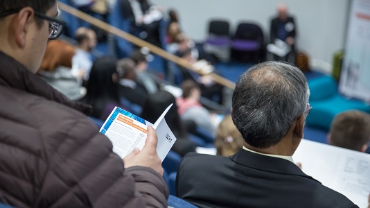 Delegates in the crowd