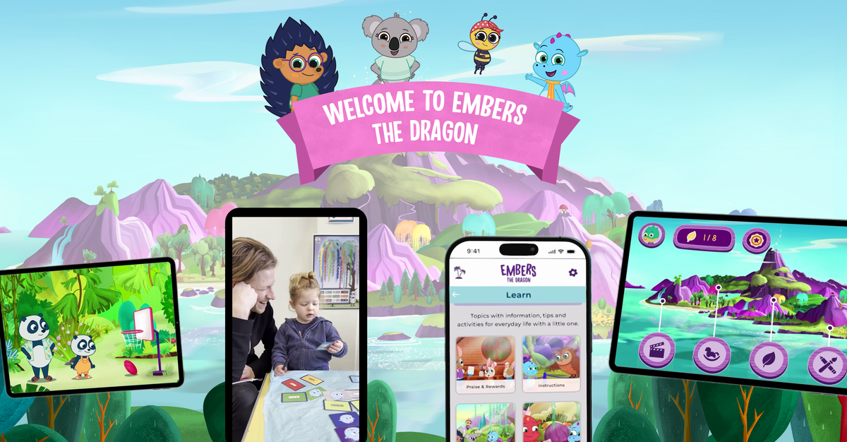 Several device screens with various images from a computer game featuring cute woodland animals