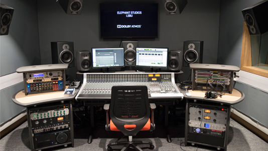 Sound studio control room