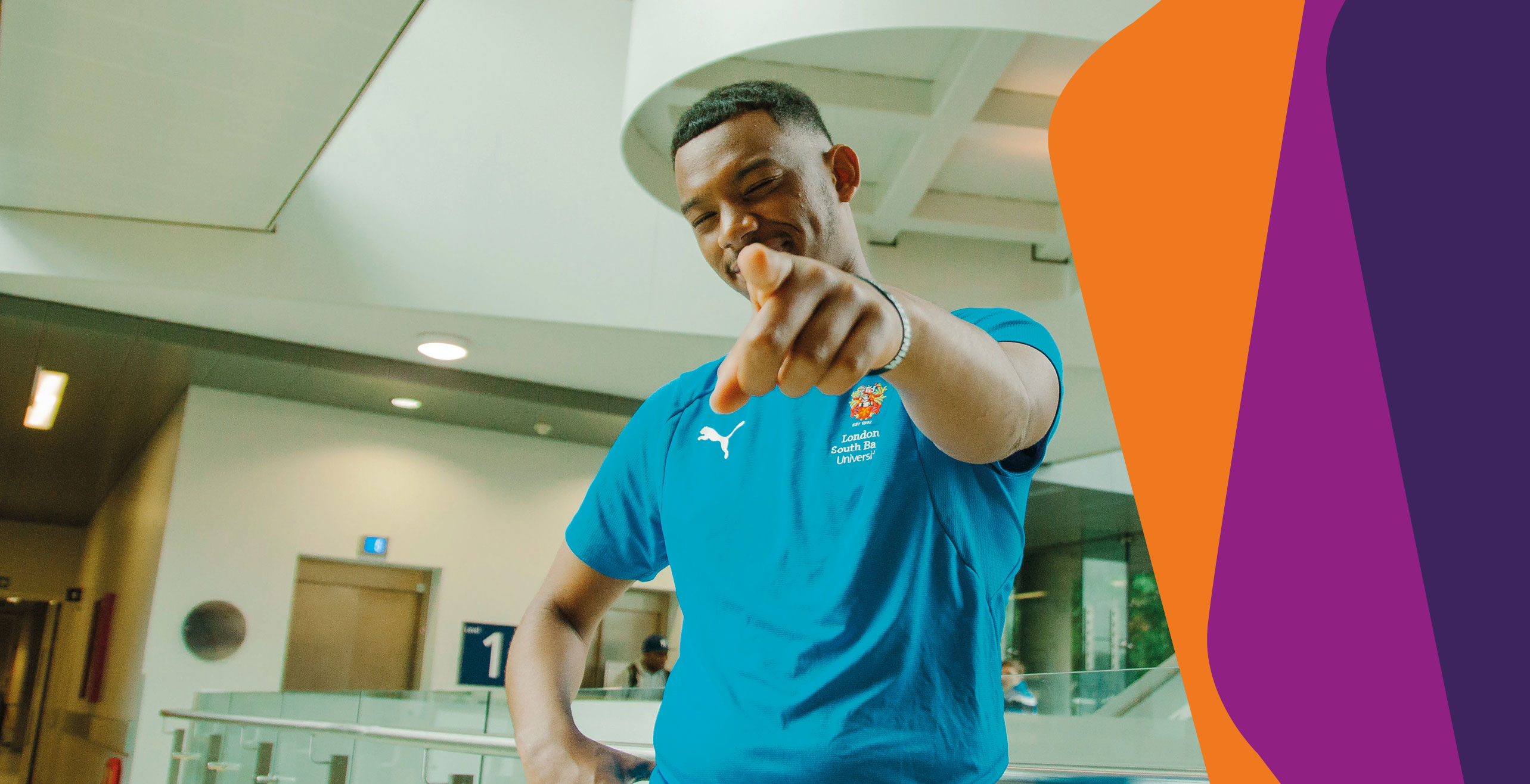 Rise with LSBU LSBU active student smiling