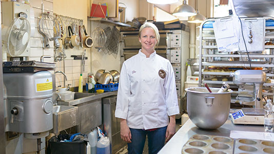 Dee with some of her baking equipment