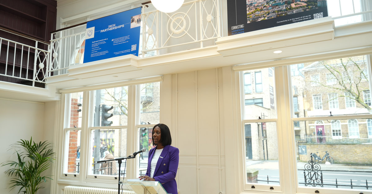Florence Eshalomi MP speaks in front of a window