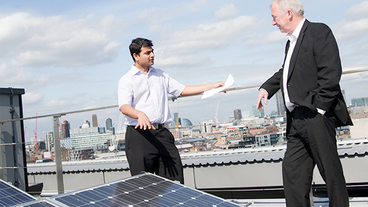 Student works on the roof of CEREB