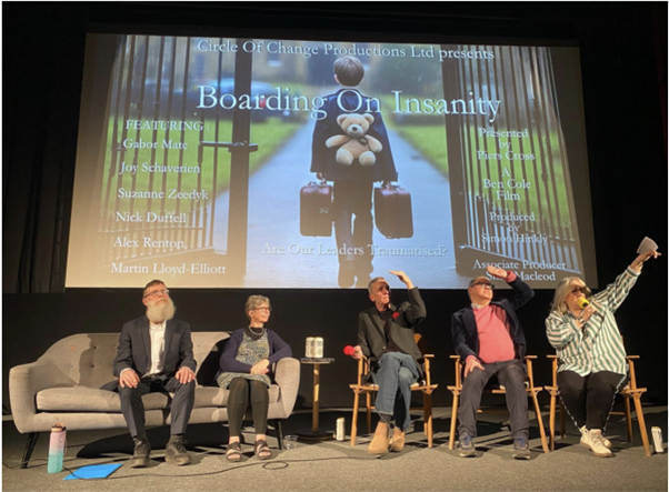 Picture of panel at screening of Boarding on Insanity at Rio Cinema in London