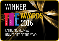 Logo for Times Higher Education Awards Entrepreneurial University of the Year 2016