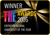 Logo for Times Higher Education Awards Entrepreneurial University of the Year 2016