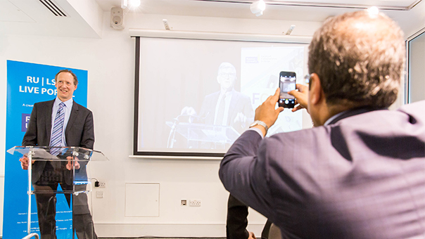 Deputy Vice-Chancellor Pat Bailey speaking at the launch of the Live Portal