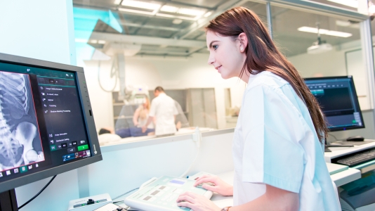 Radiography xrays on screen