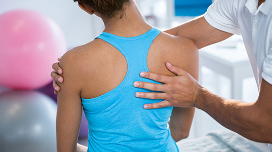 Physiotherapy treatment on back