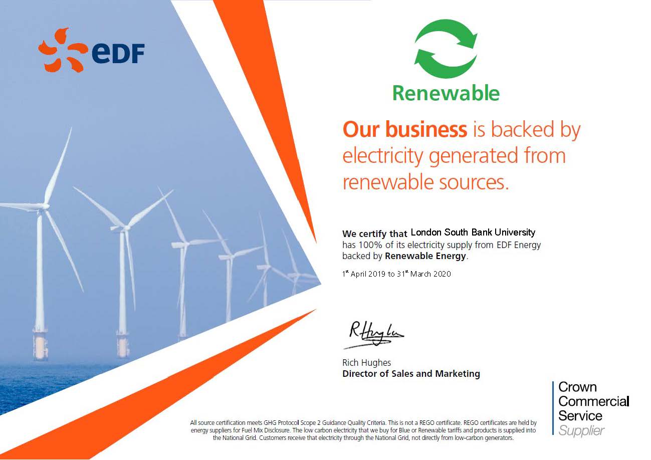 EDF certificate