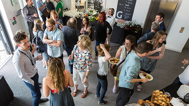 Guests gather at the Clarence Centre for the launch party of the Live Portal 