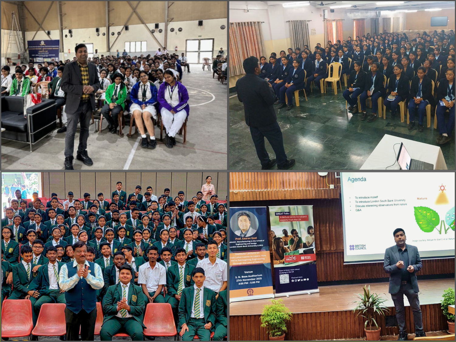 A collection of images of talks at schools