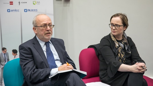 Maggie McGhee and Mark Protherough, speaking at the afternoon panel discussion