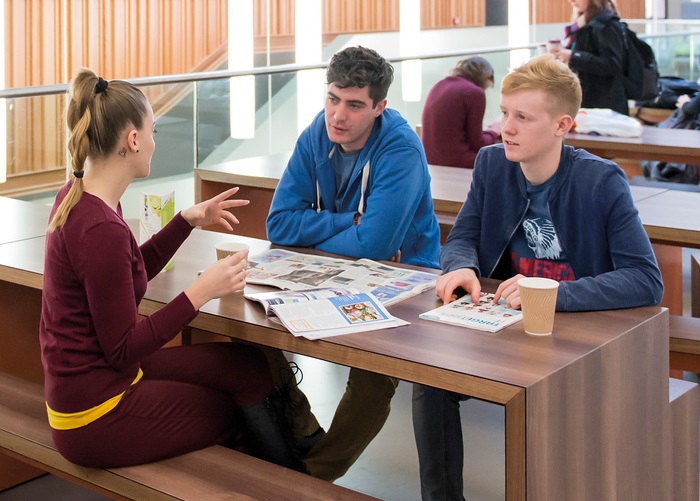 Students enjoying coffee