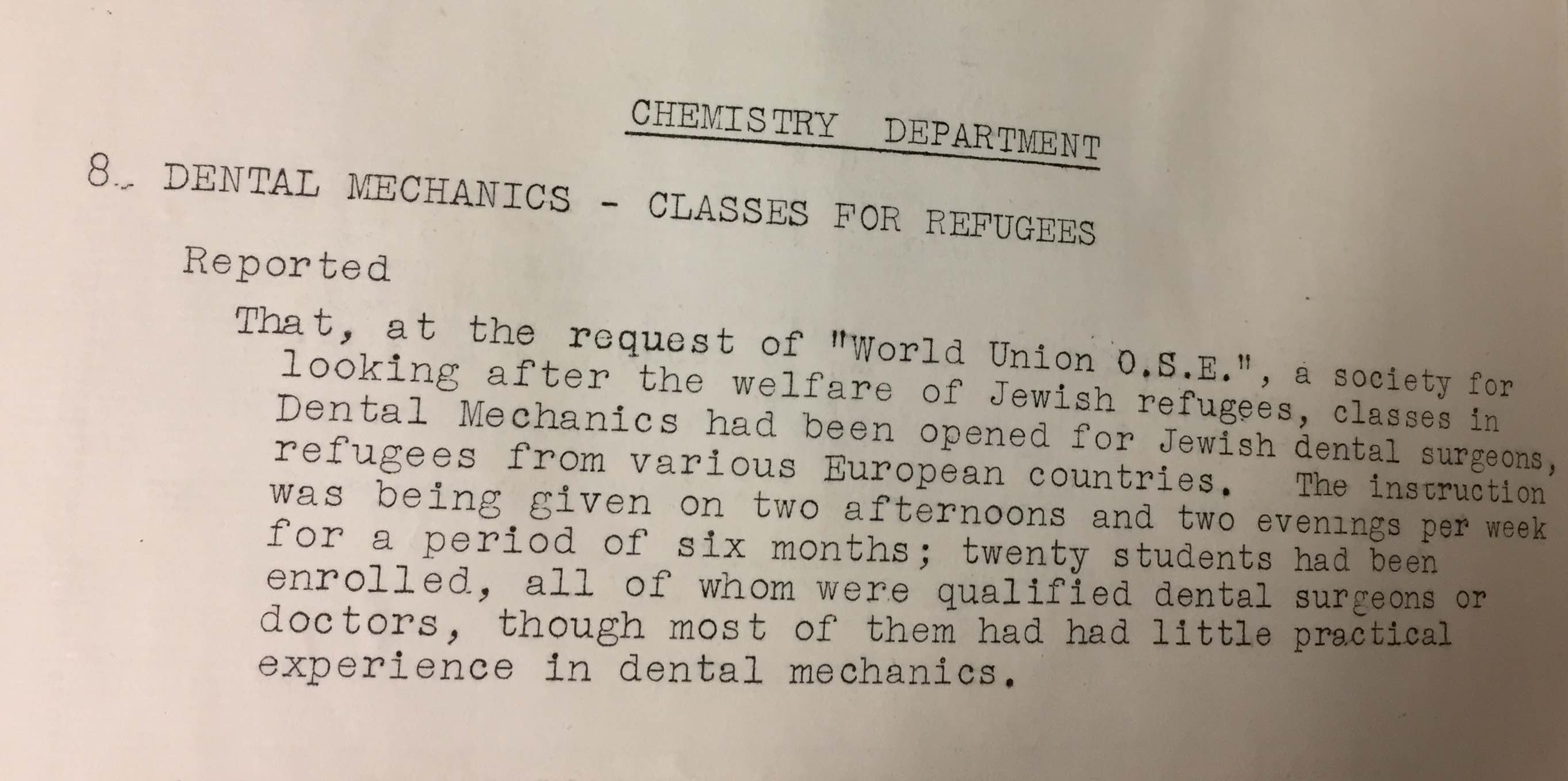 Dental mechanics course image of archival text