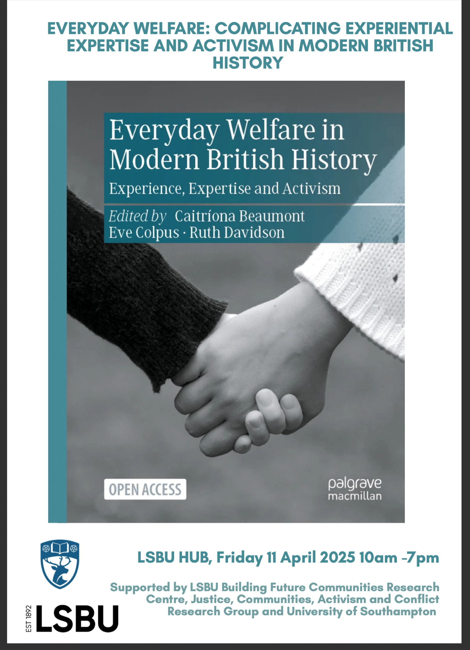 Everyday Welfare book cover photo and symposium info